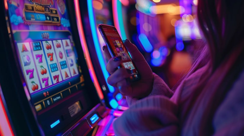 Pengguna membaca klaim bonus melalui mobile